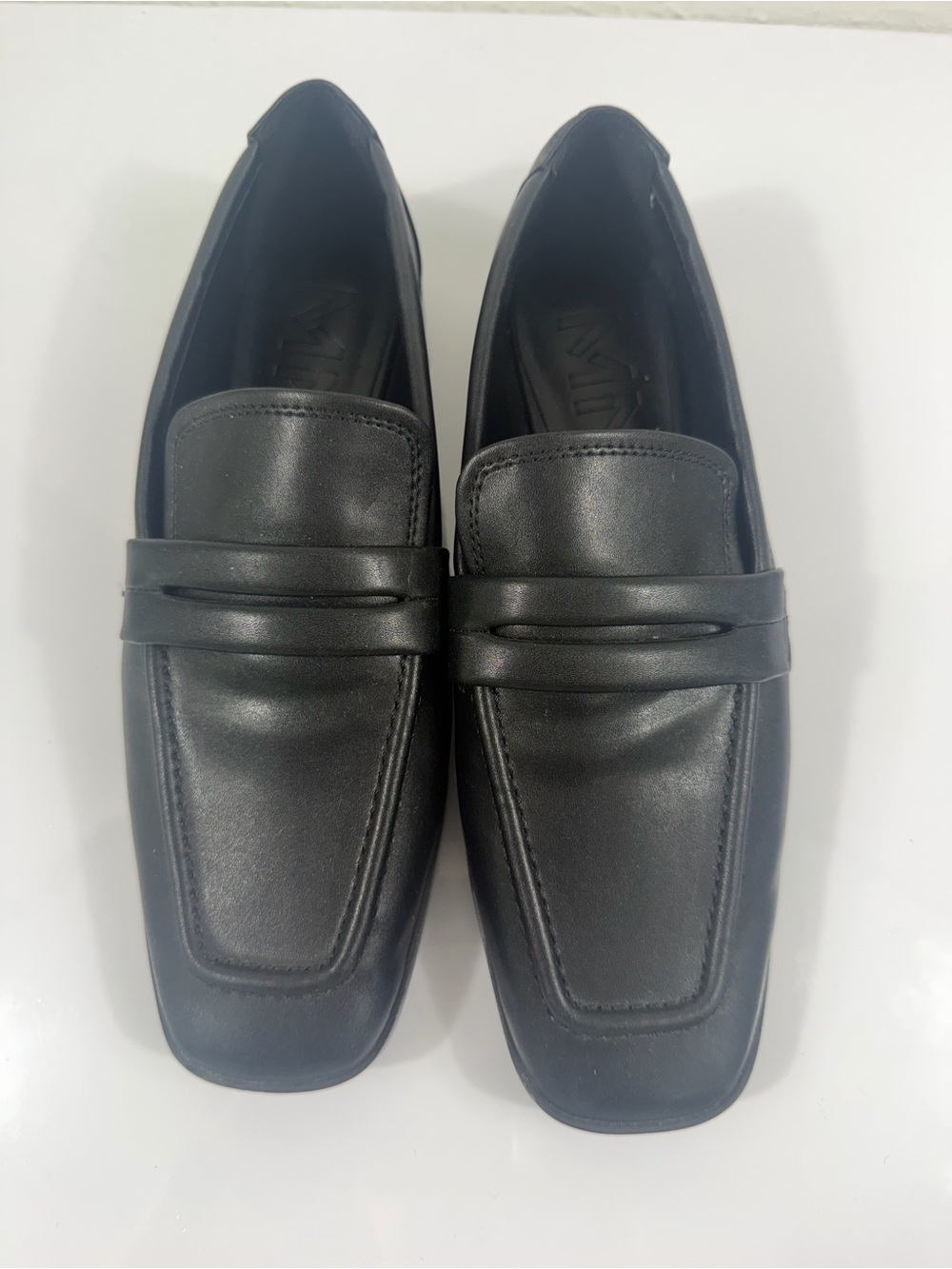 Mango Black Square Toe Penny Loafers EU 39 US 8.5 Worn Once EUC